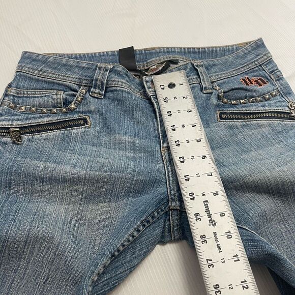 Harley Davidson Women’s Studded Bootcut Denim Jeans Size 8 - Picture 5 of 9
